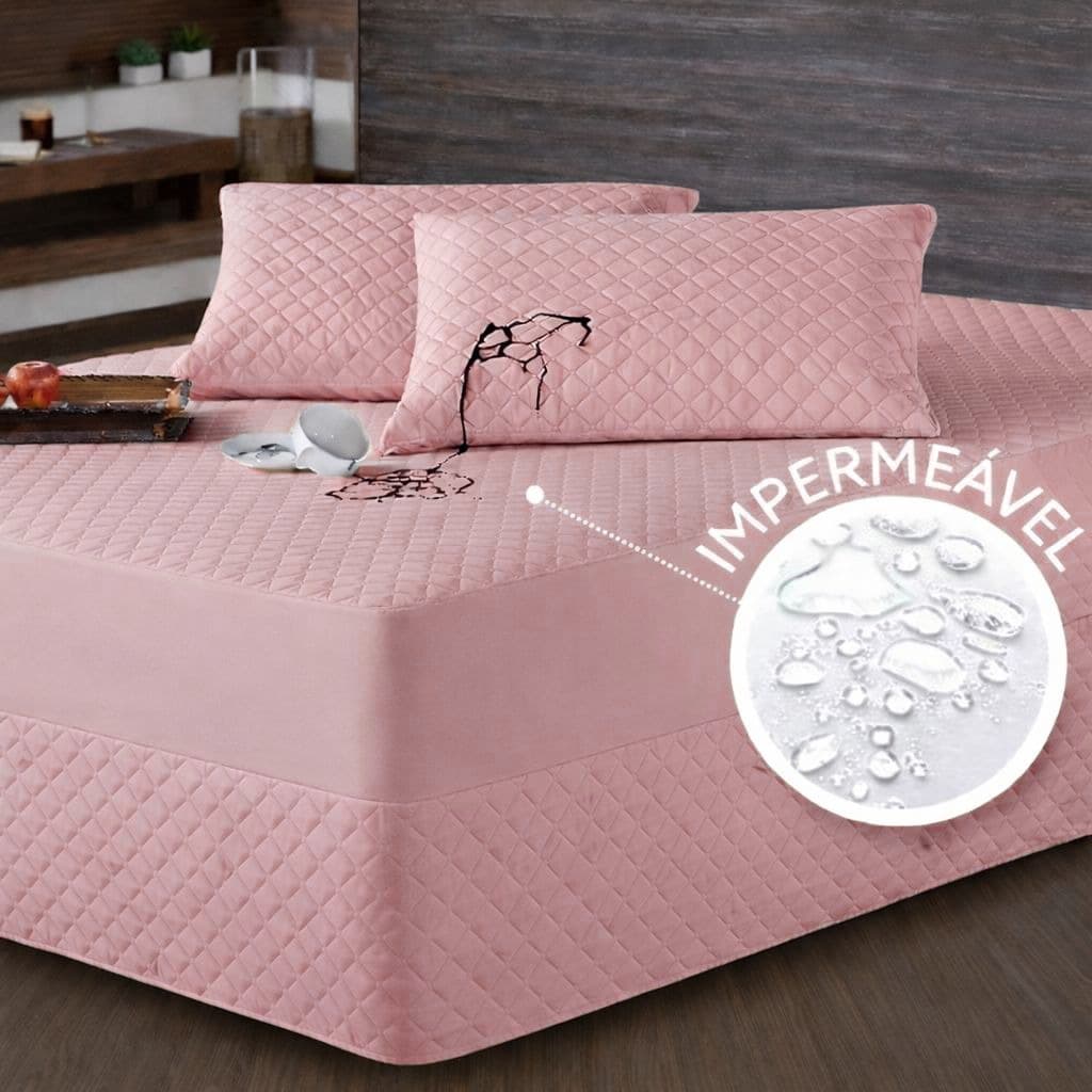 Kit Protetor Colchão Solteiro , Casal , Queen , King Impermeável + Saia Box Matelado