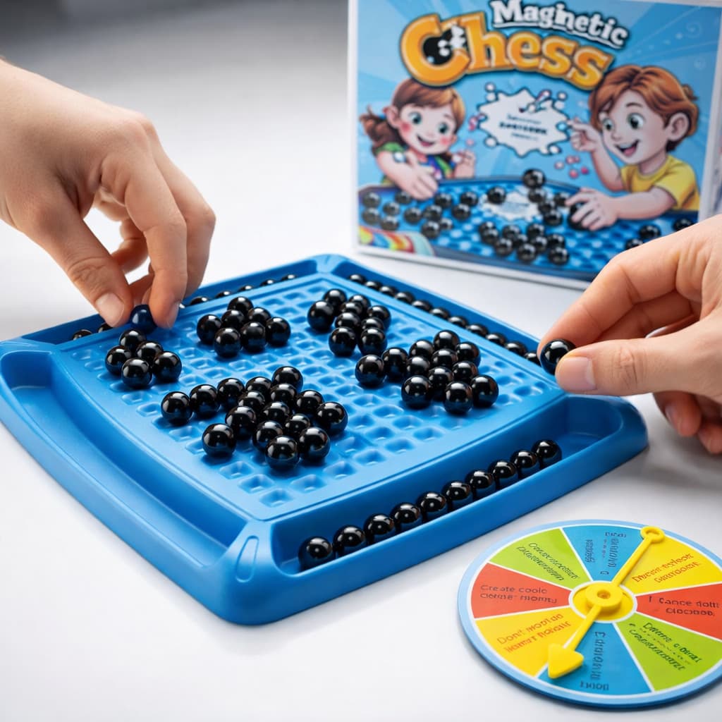 Xadrez Magnético 32 Esferas Jogo De Tabuleiro Magnético Com 32 Esferas Infantil Lógica Desafio