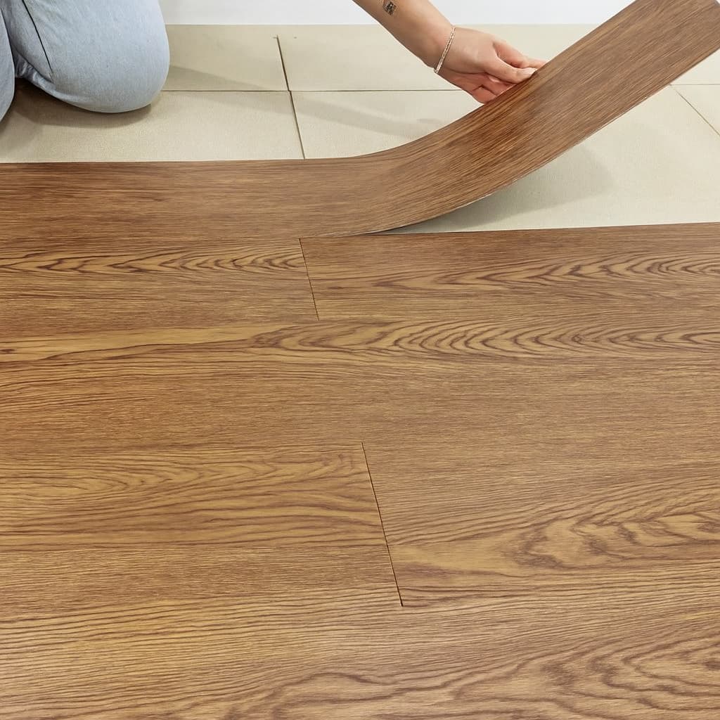 Piso Vinilico Régua Revestimento Autocolantes de Madeira para Chão e Painel Parede até 5m²