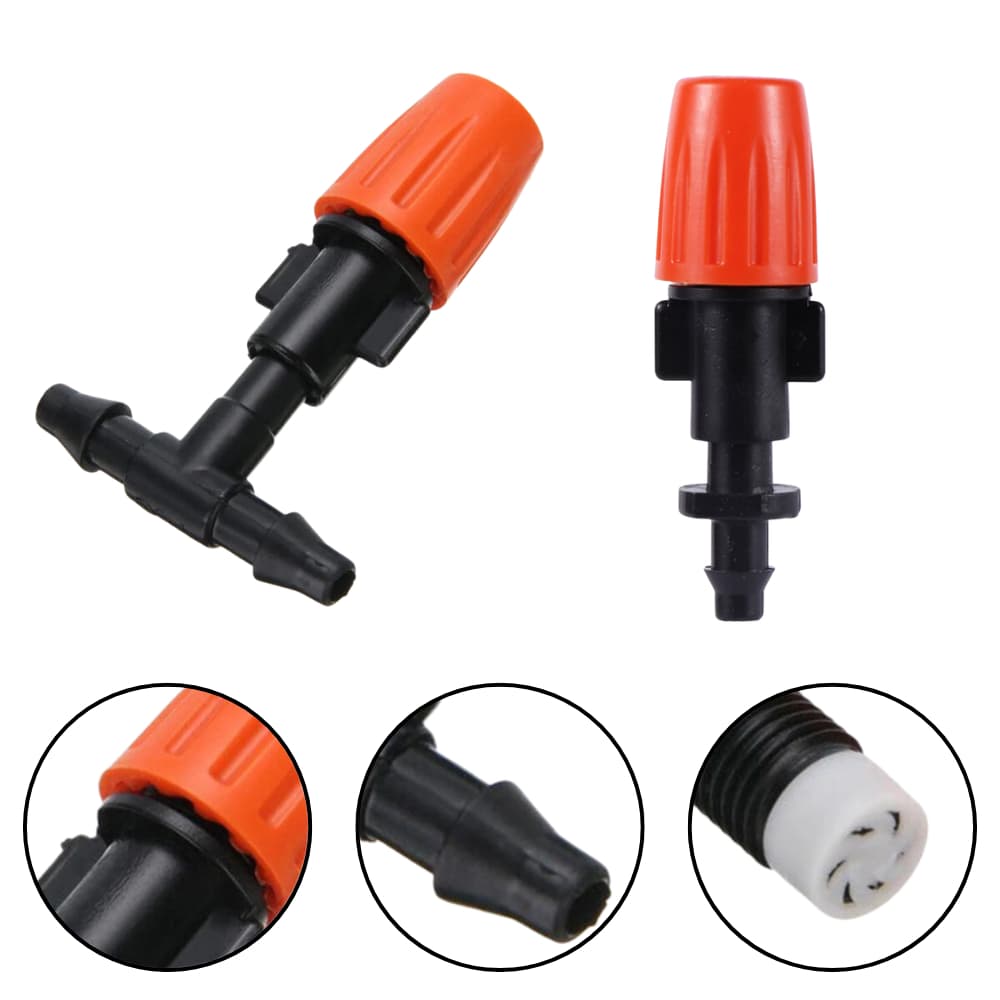 Bico Nebulizador Encaixe T e I Vazão Ajustável Microtubo 4/7mm De 10 A 50 Unidades Mangueira PELBD