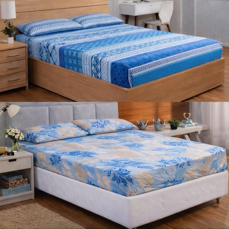 Kit com 2 capas de colchão tamanho Casal com zíper microfibra 170 fios