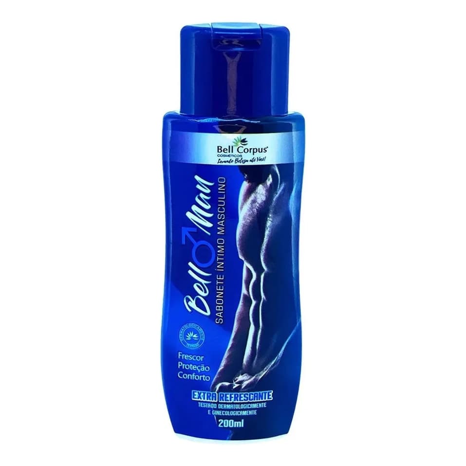 06 Sabonete Íntimo Liquido Masculino Refrescante - Bell Corpus 200ml