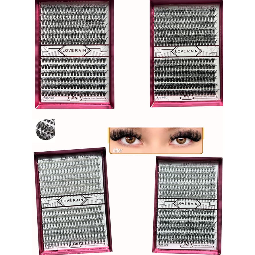 Cilios Fio A Fio Tufinhos Sem Nó Curvatura D 9- 14 MIX variados Lové Rain