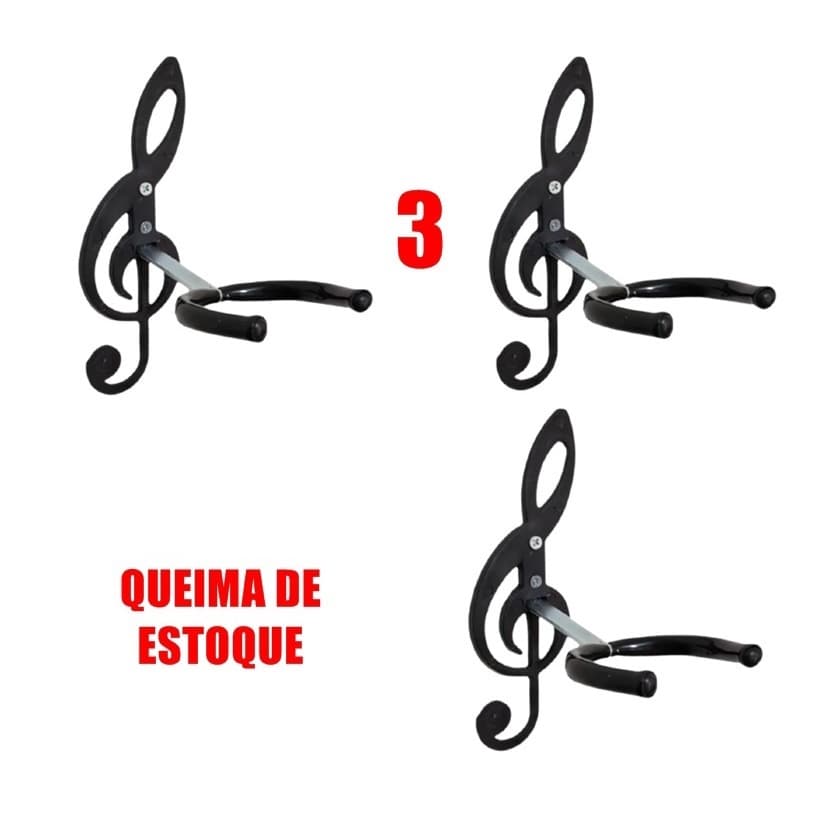 Suportes De Violão Parede, Guitarra, Baixo, Cavaquinho,banjo Viola Ukulele Com Clave De Sol 3 UN