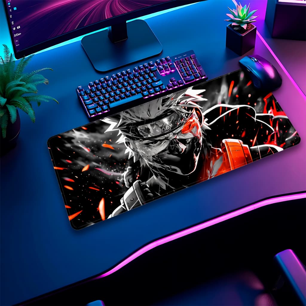 Mousepad Gamer Vários Tamanhos e Estampas Samuray e Anime Borda Costurada
