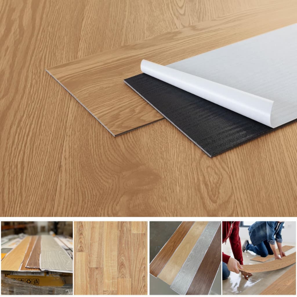 Piso Vinílico Autocolante Régua Adesiva Madeira Pdeals Marrom-claro Carvalho Premium