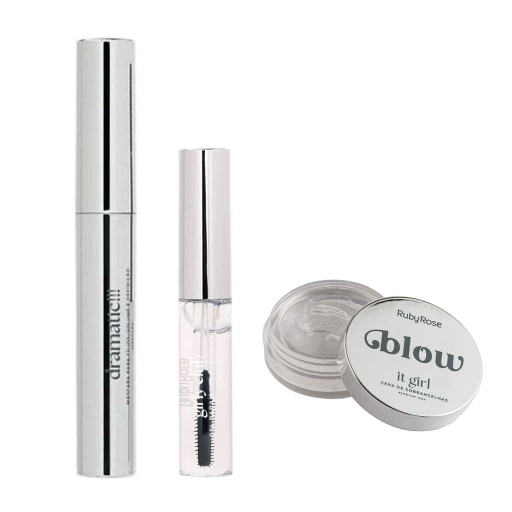 Kit Mascara de cilios + gel de sobrancelha + Cera de Sobrancelhas blow - Ruby Rose