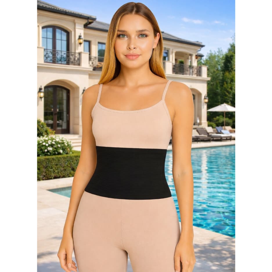 Cinta Abdominal Alta Compressao Abdômen Zero Barriga Tecido Galena