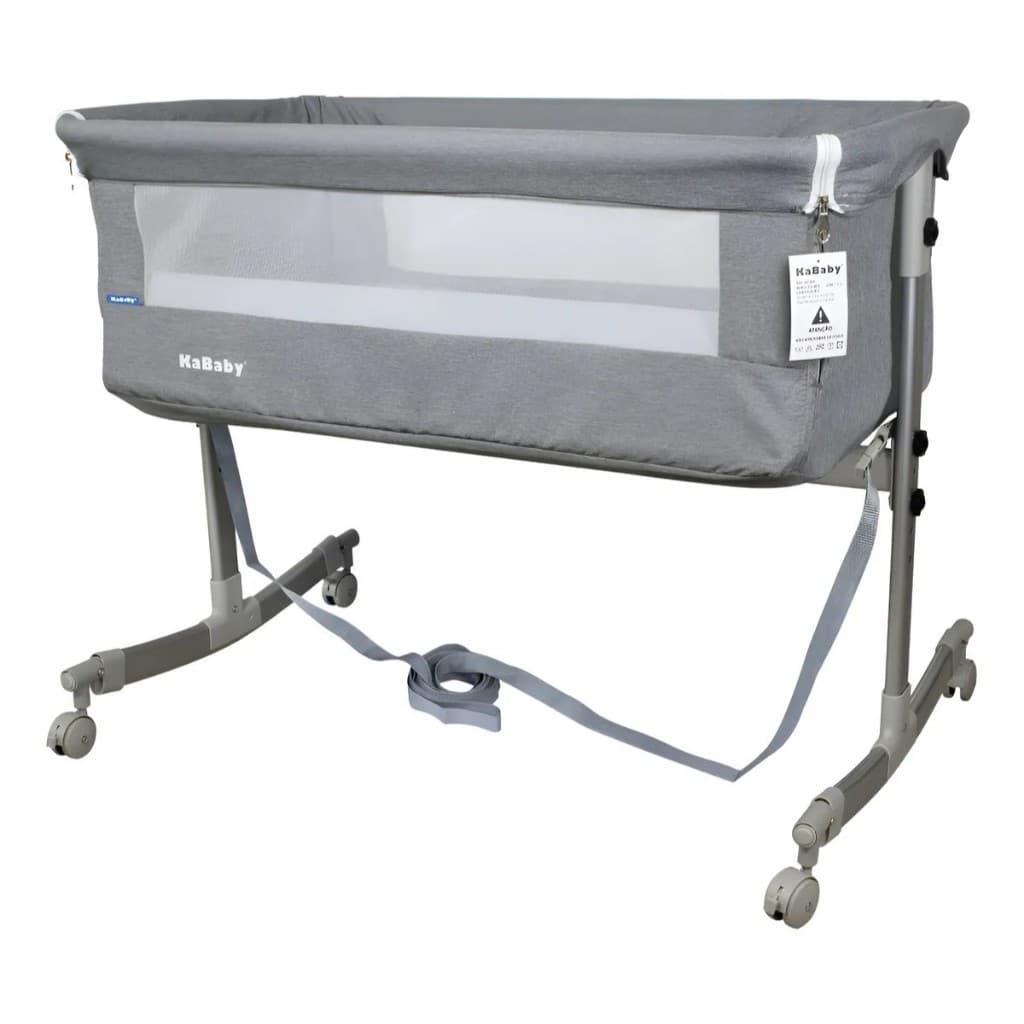 Berço Portátil Moisés Co-bed Balanço E Cinta Acopla Na Cama Cinza - Kababy