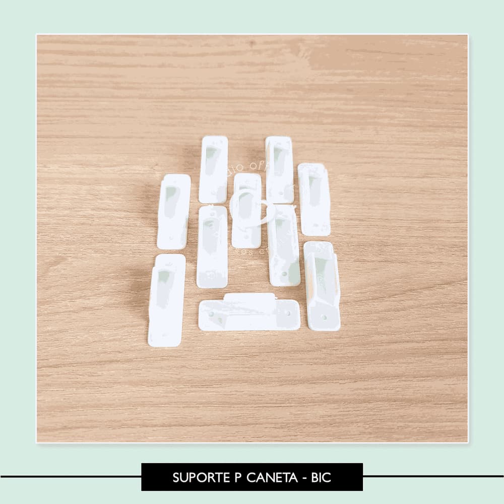Kit 20 x Suporte para caneta branco - para cadernos e cadernetas - Padrão BIC
