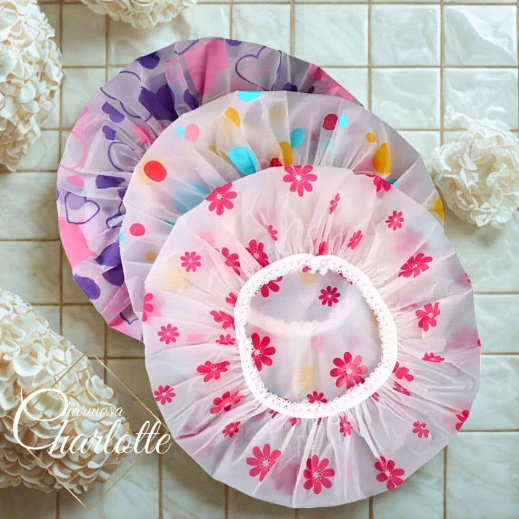 Kit 3 Peças Toucas Plásticas Adulto e infantil de Banho e Hidratação–Elástico Alta Qualidade