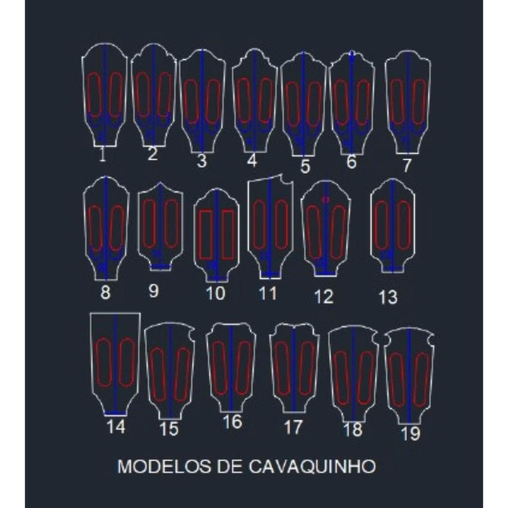 Headstock ou Mão para Cavaquinho Acrilico 6mm "Escolher Modelo"