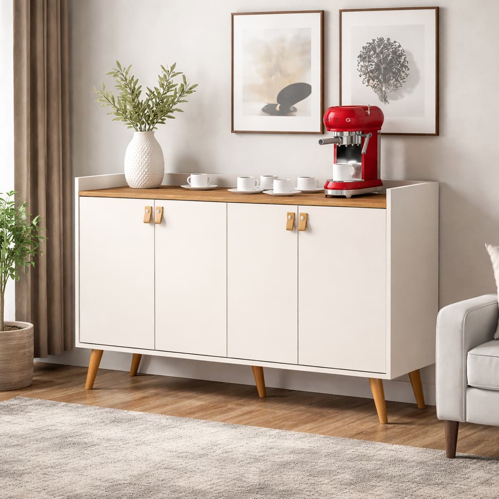 Aparador Buffet Sala Armário Rack Hall de Entrada 2,3,4 Portas Lara - Diversas Cores