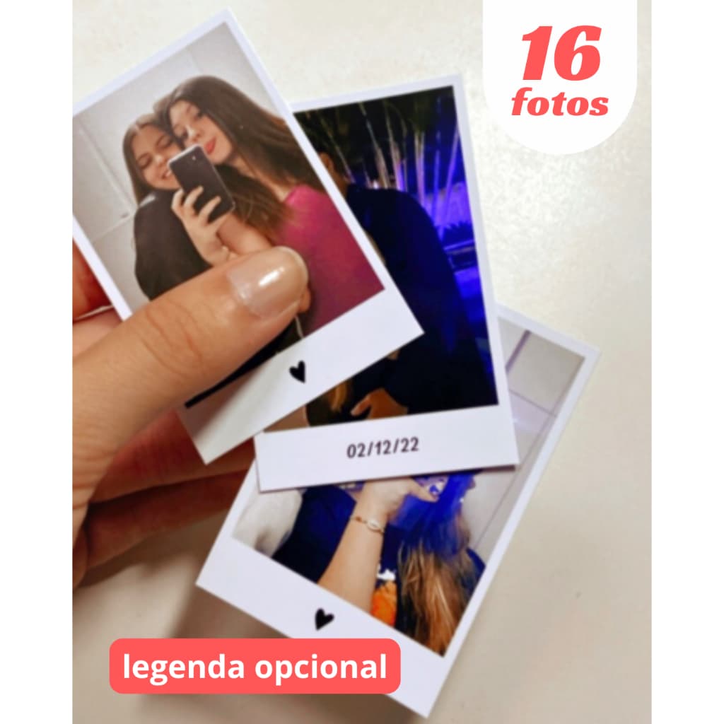Mini Fotos 16, 32, 48 UNIDADES -  Com legenda - Alta Qualidade