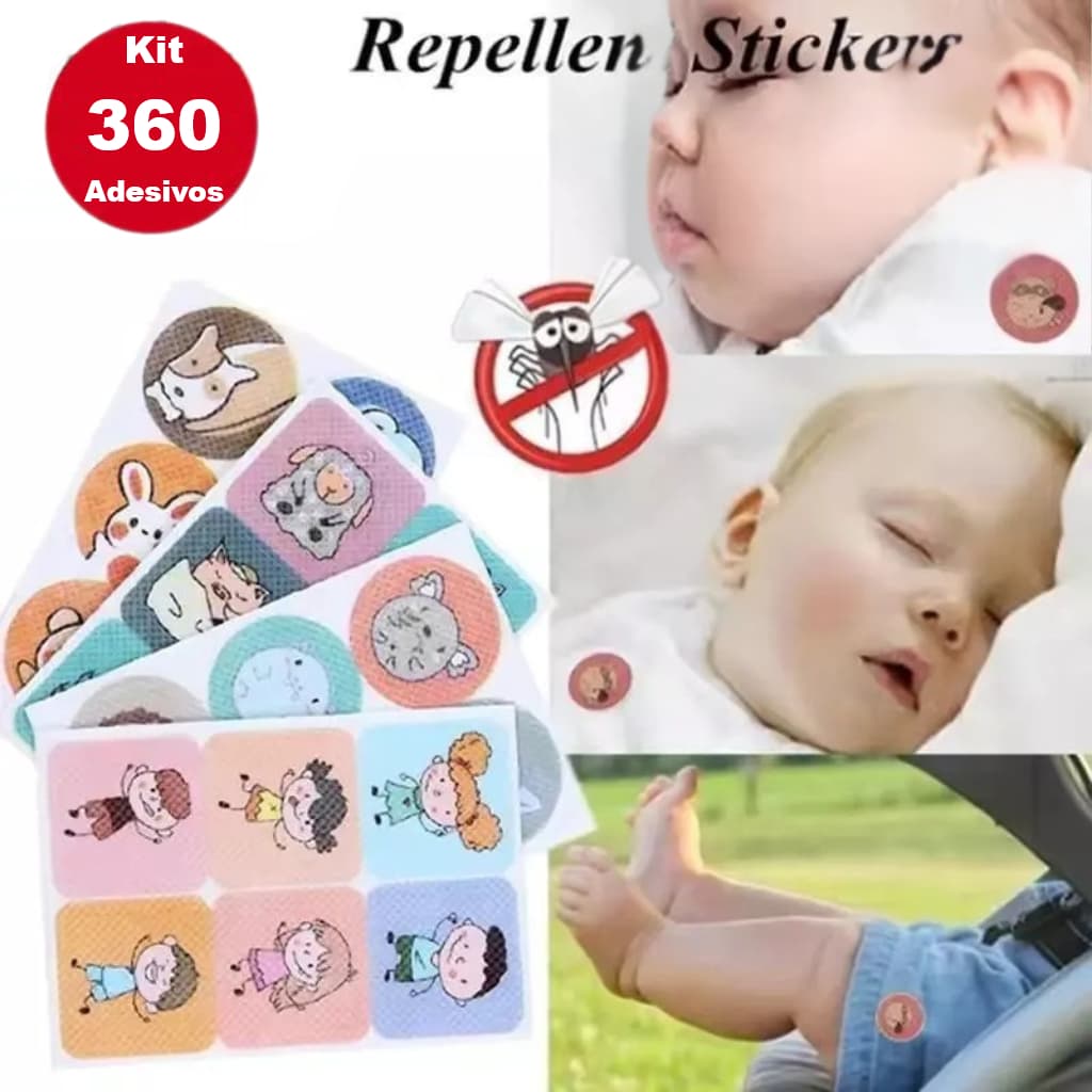 36-360 Adesivos Repelentes de Mosquito Infantil Não Tóxico 72h Proteção Insetos