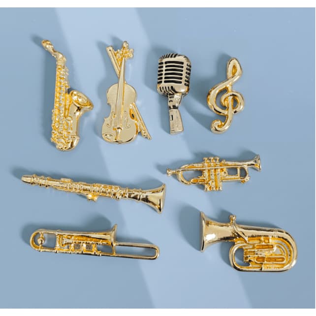 Broche De Instrumento Musical Camisa Alfinete De Segurança Saxofone Medalha Acessórios De Roupas