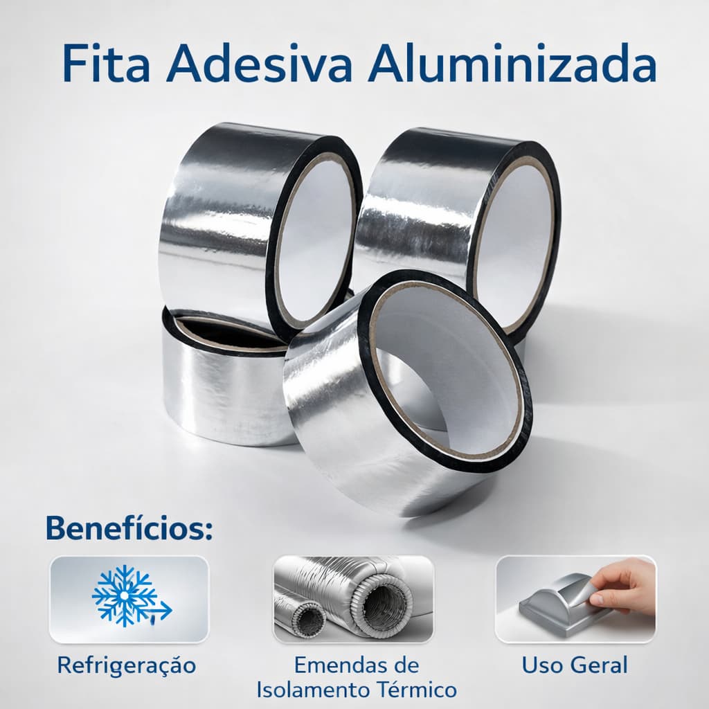 Fita Adesiva Aluminizada Refrigeração 48MMX40M