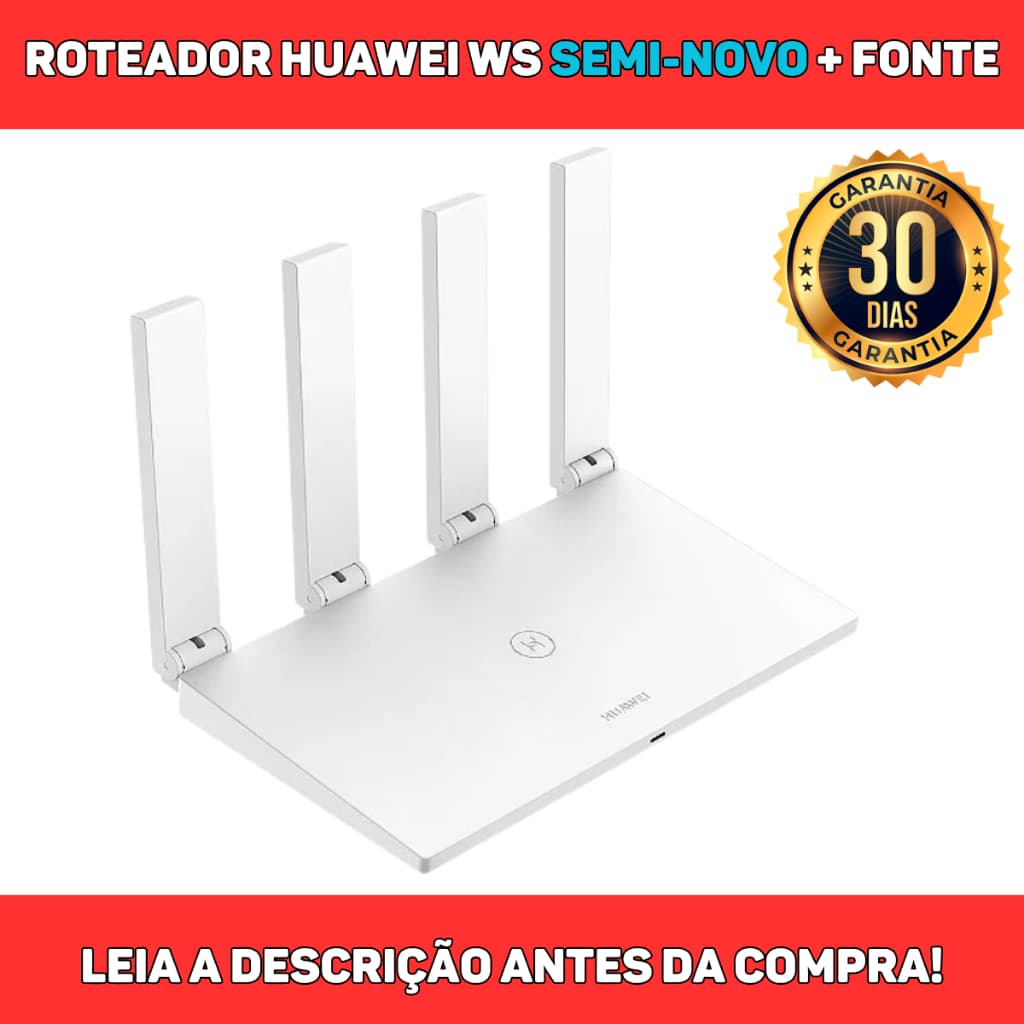 Roteador wifi HUAWEI Modelo WS5200 1300Mbps Longo Alcance, Mesh, Mais Rápido e potente + Fonte Seminovo Incluso E-book