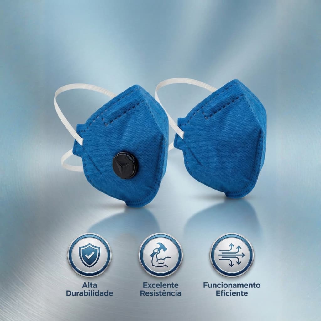 Kit 10 Máscaras PFF2 EPI Válvula Alta Proteção Respiratória Uso Profissional