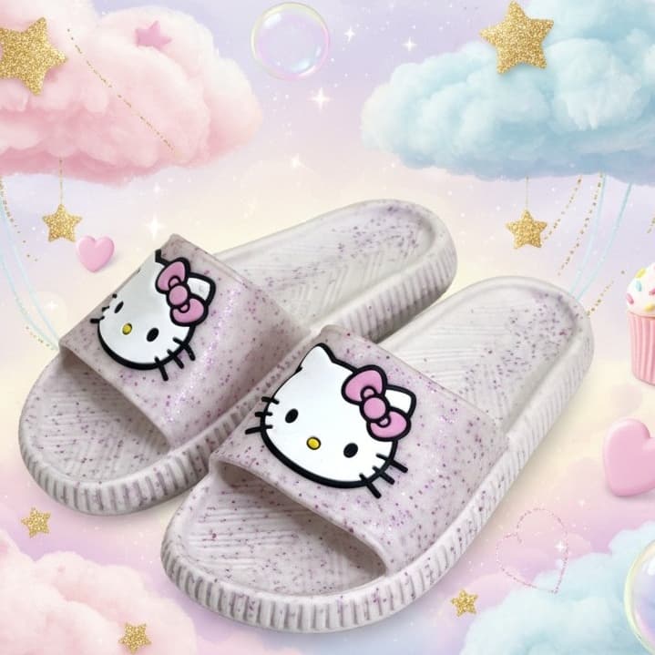 Chinelo Nuvem Infantil Menina Glitter Flexivel Leve Juvenil Hello