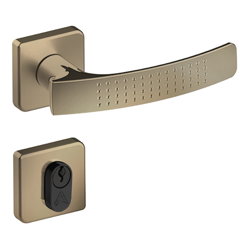 Fechadura Porta De Madeira Externa Aliança Dots Roseta Inox bronze latonado