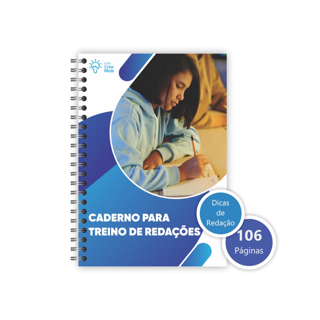 Caderno de Redações 100 Folhas de Treino para ENEM e Vestibular com dicas para fazer redação
