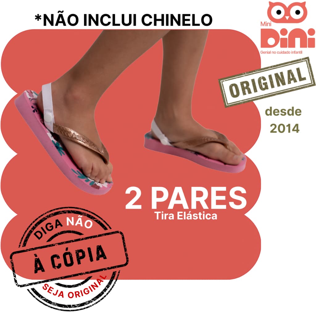 KIT 1 ou 2 PARES - Tira De Segurança Para Chinelos Infantil Não Sair do Pé - Confortável