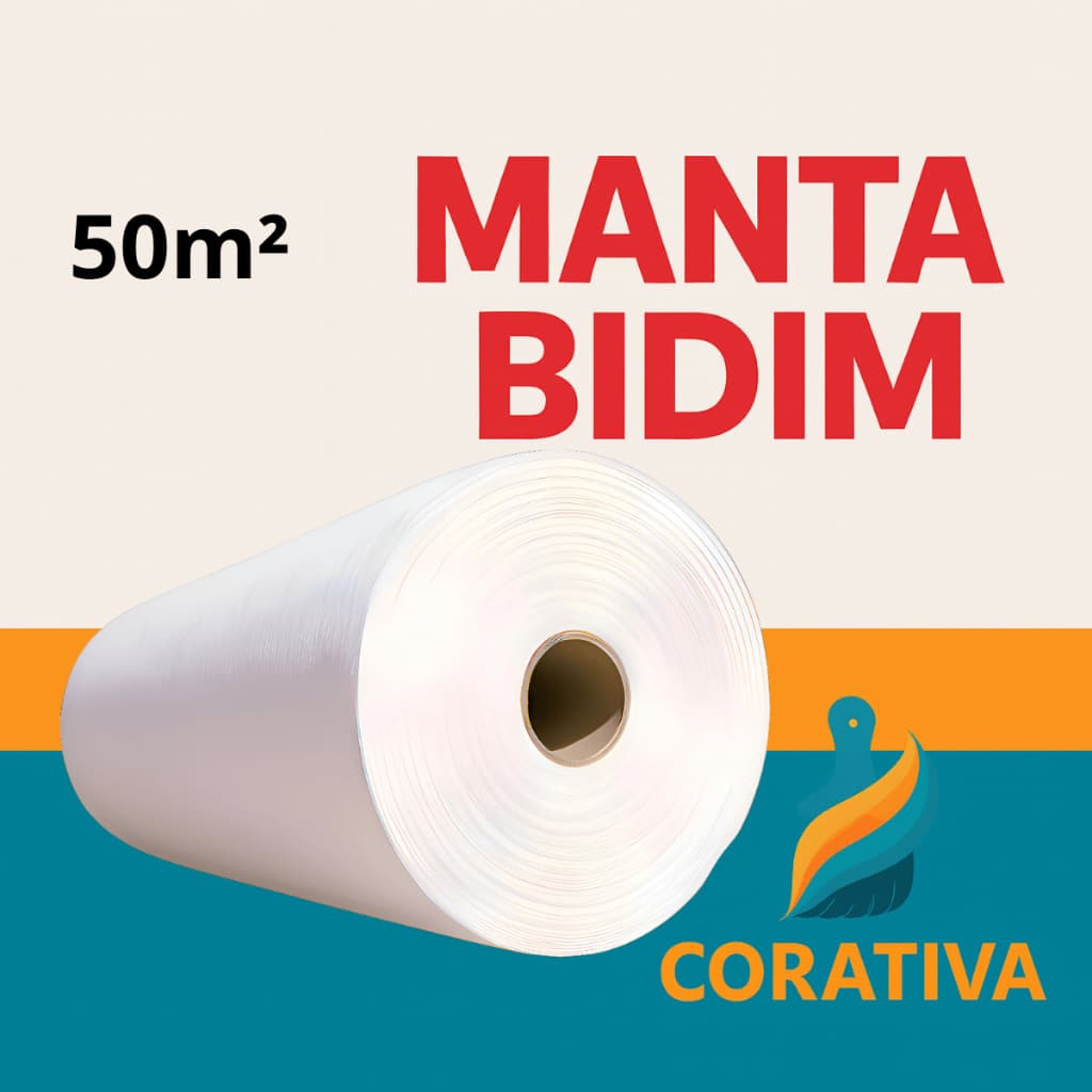 Manta Bidim VP50 Drenagem Laje Obra Impermeabilização 50m² Construção Rolo Geotextil VP50 Telhado