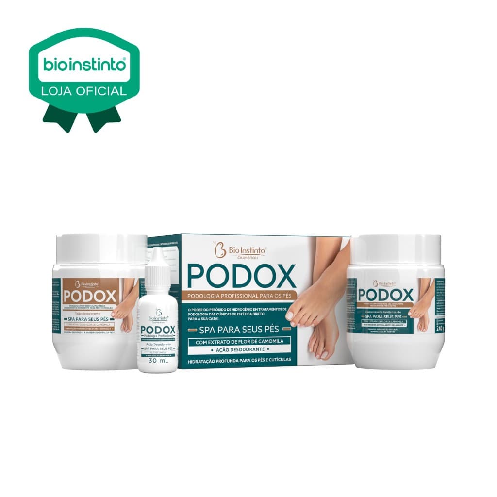 01 KIT PODOX Podologia Spa dos Pés Bio Instinto Manicure Unhas Rachaduras Esfoliante  Hidratante