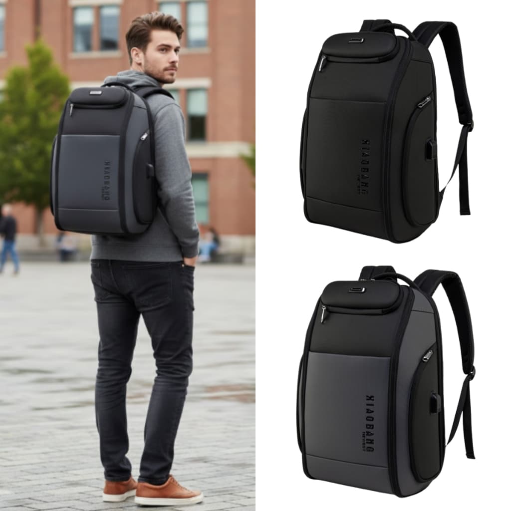 Mochila Masculina Inteligente Anti-Furto Empresarial Luxo Prova D'água Carregamento USB Compacta