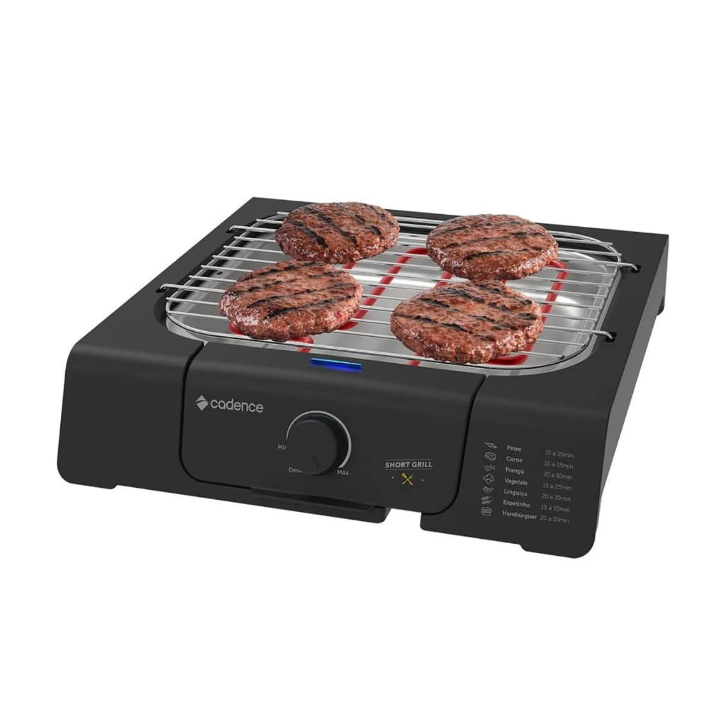 Churrasqueira Elétrica Compacta E Grill Short Grill Cadence 127v GRL805 Churrasqueira Pequena