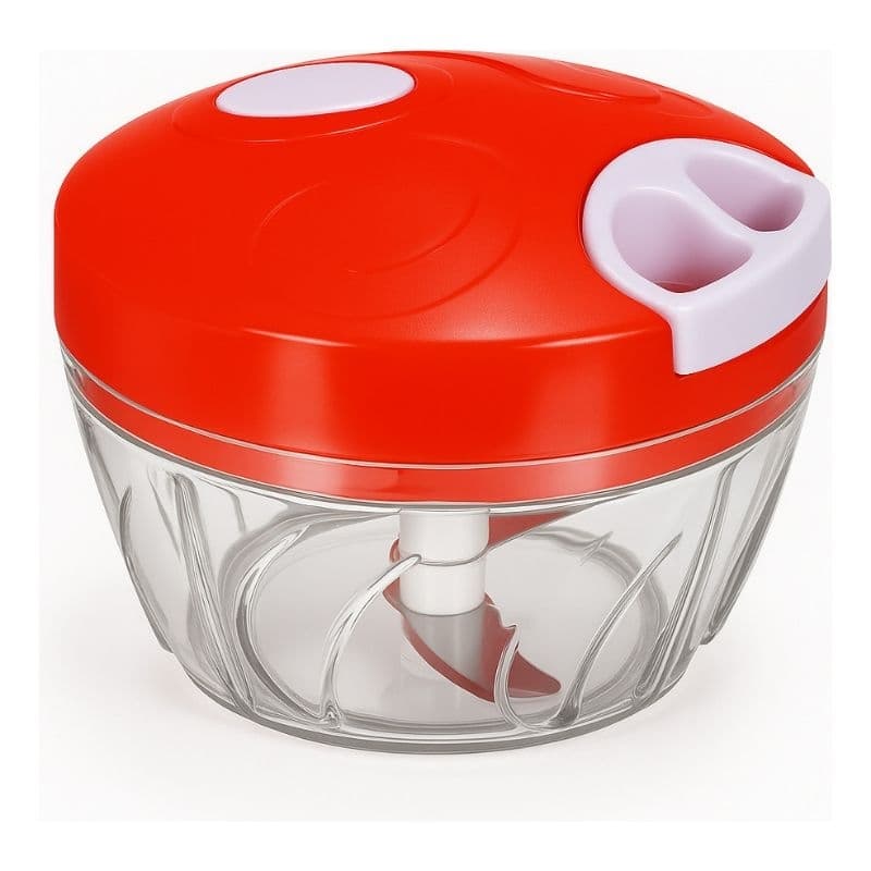 Processador Manual 500ml 3 Lâminas Alimentos Alho Frutas Cogumelos Multiuso Triturador Multicolorido