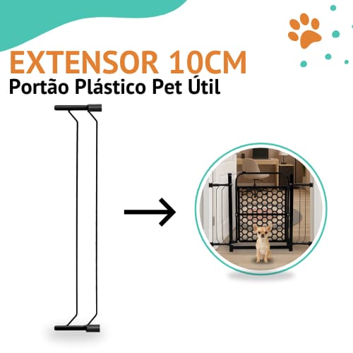 Extensor de Aço do Portão da Pet Util Plástico 10cm