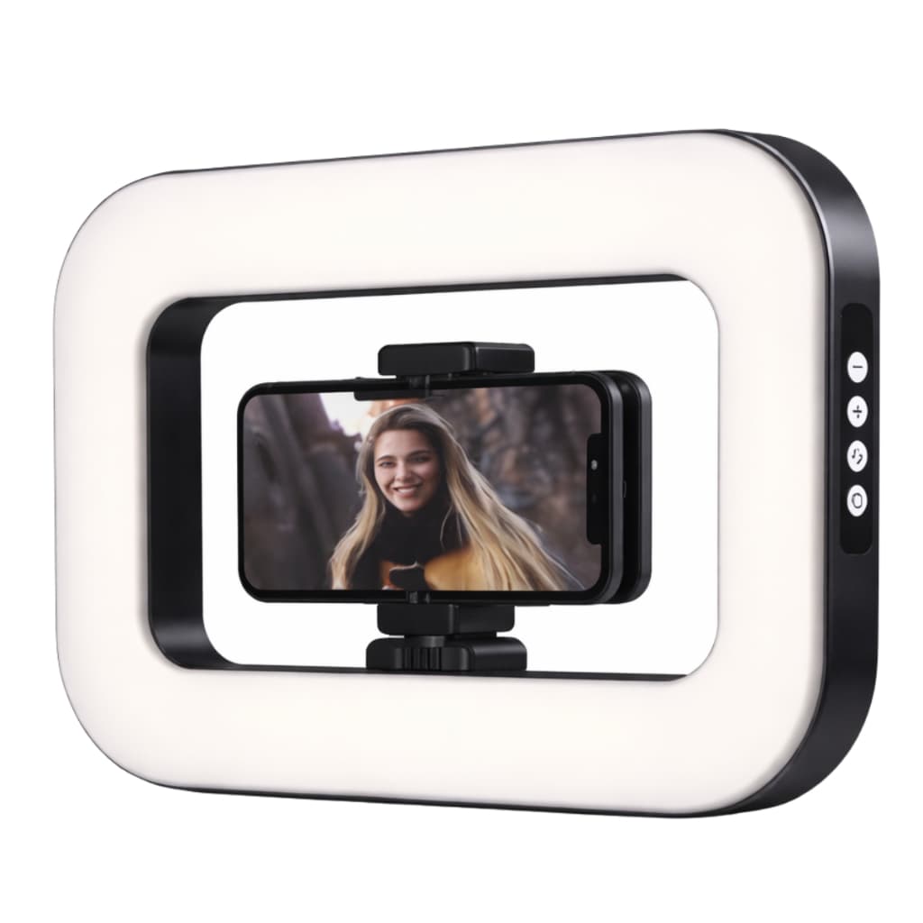 Ring Light Portátil Retangular Com Suporte Para Celular Led Gravações E Videochamadas Tik tok