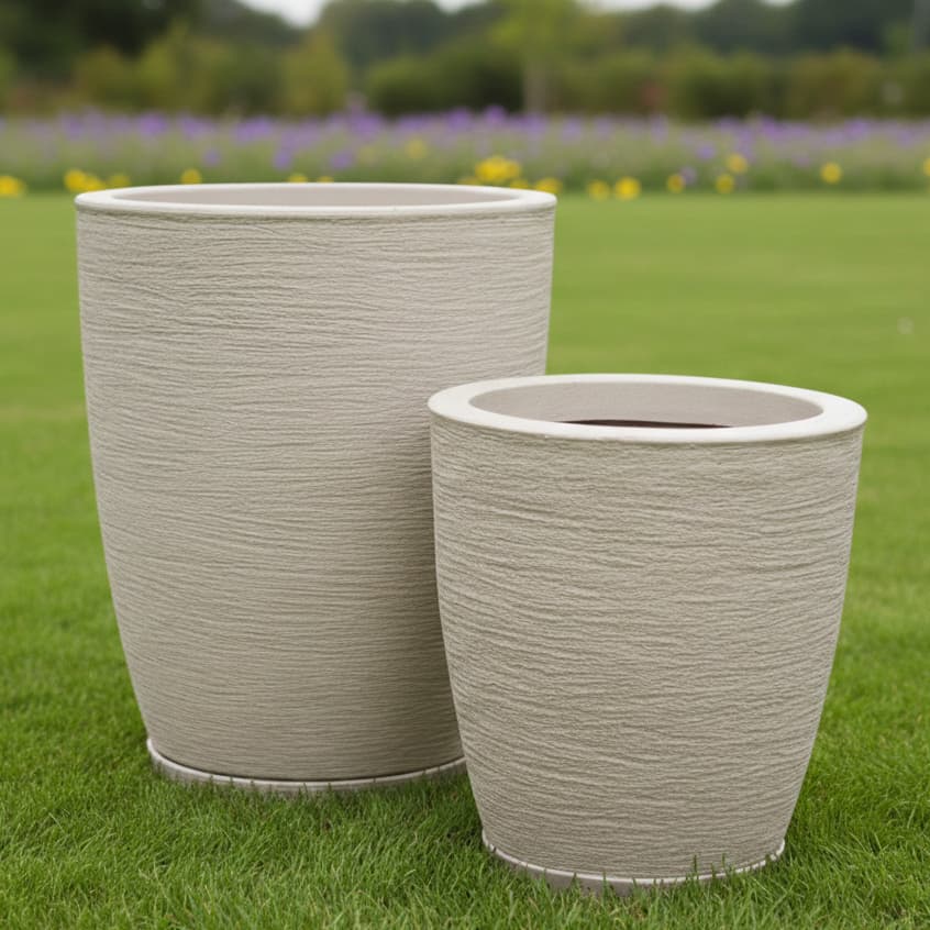 Kit 2 Vasos para Plantas Decorativo Coluna Bojo Escovado N1, N2