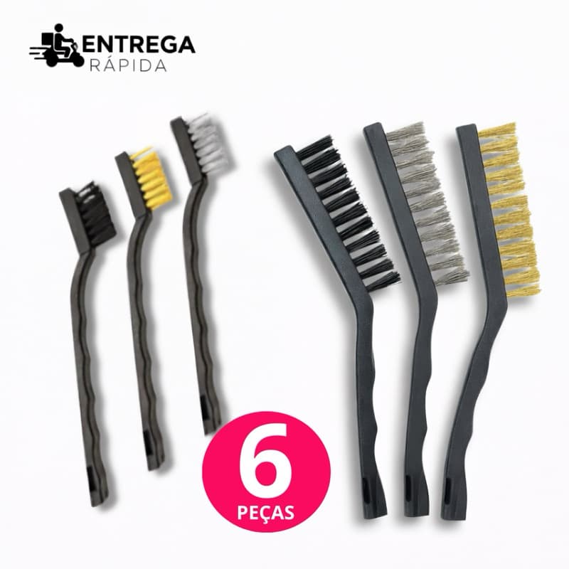 OFERTA Conjunto Escovas De Aço Cabo Longo Multifuncional 21.5cm Ou 17cm Multiuso Utensilio