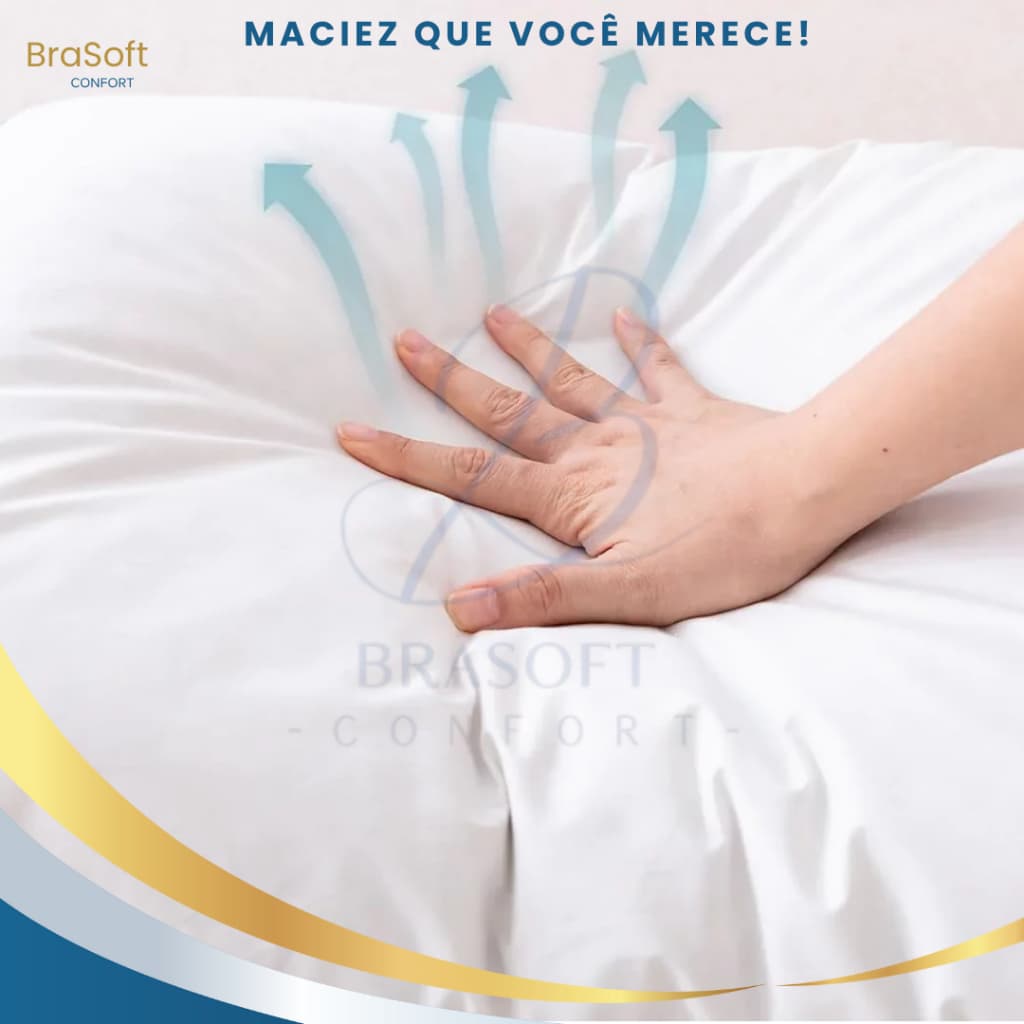 Kit Travesseiros 70x50 Pluma de Ganso Flocada – Malha Macia, Antiácaro e Confortável