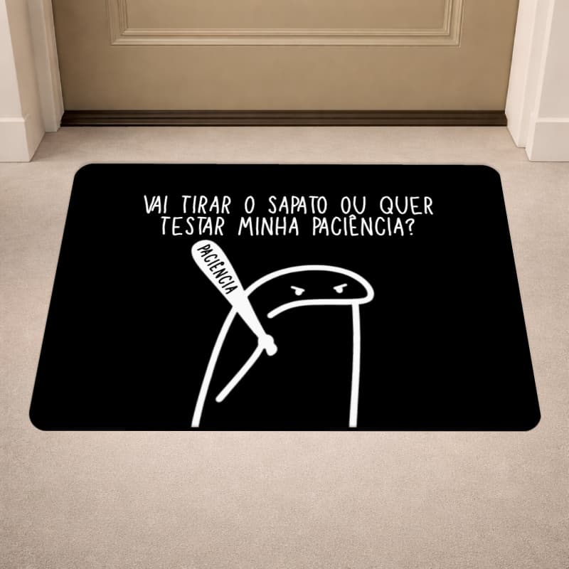 Tapete de Porta Antiderrapante - Vai Tirar o Sapato - Flork - Entrada - Emborrachado - 40x60