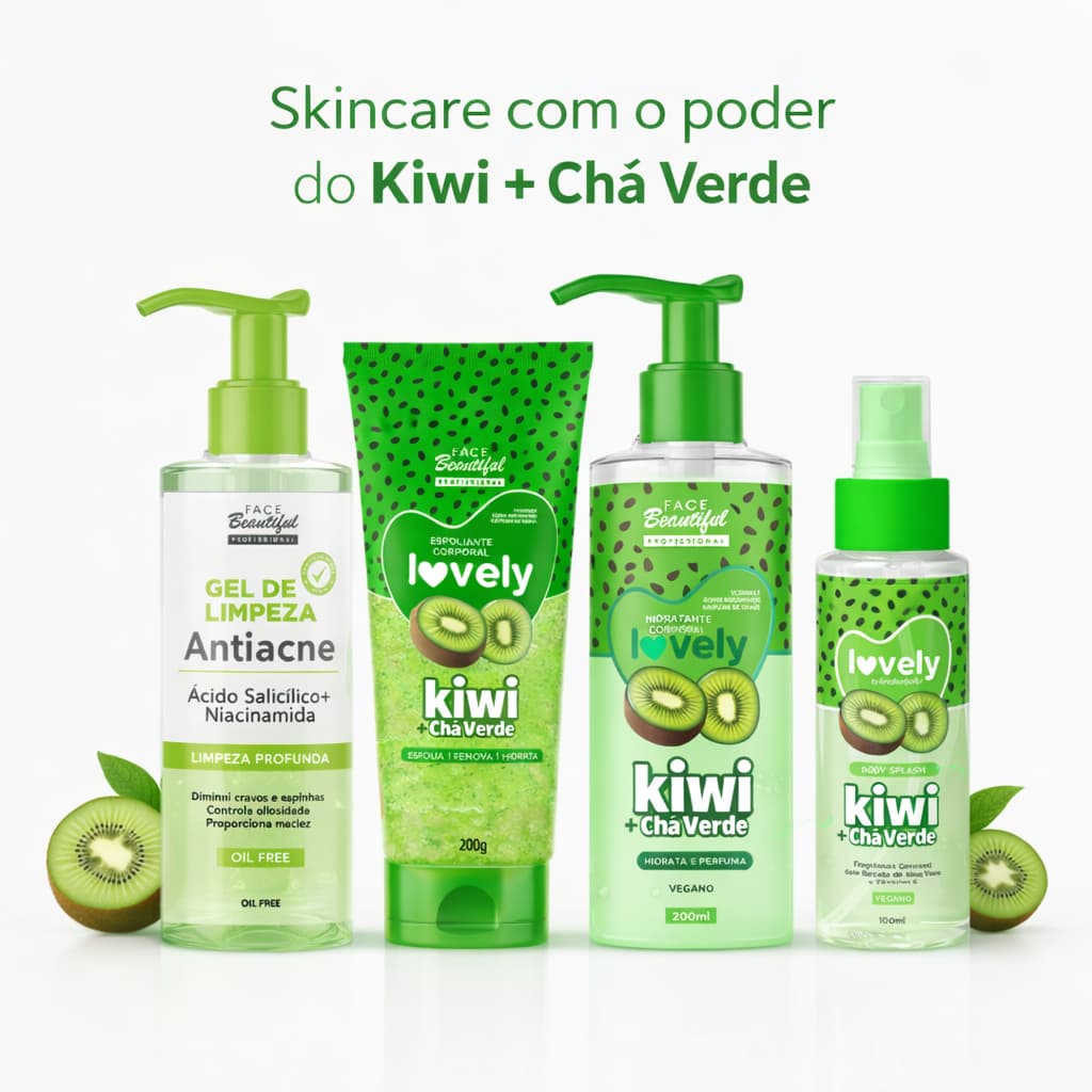Kit kiwi Frescor e Controle de Acne Lovely Face Beautiful