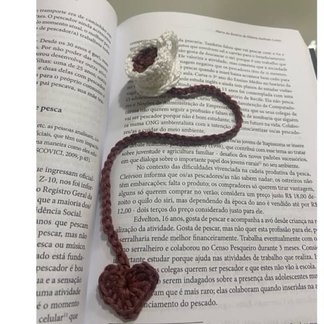 Marcador de página xícara de café - crochê