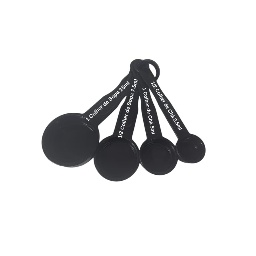 Colher de Medida 4 Peças (Preta) - Maju