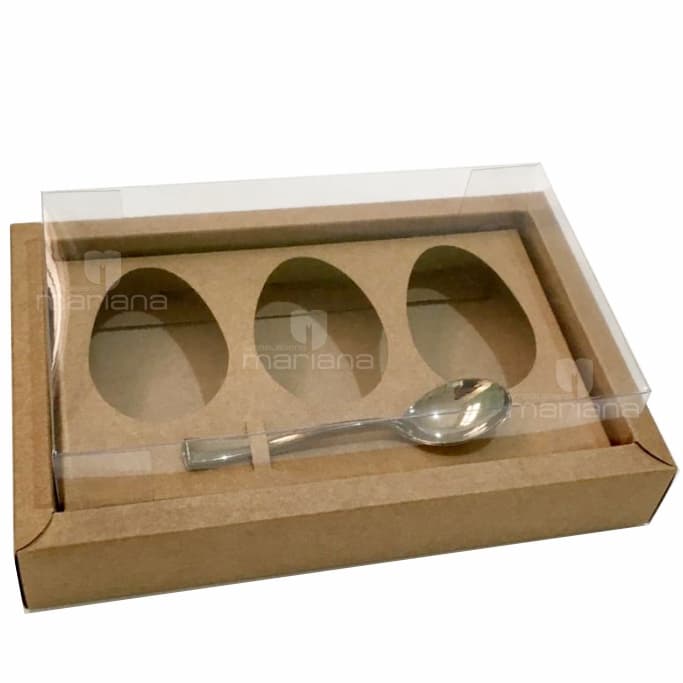 Caixa para 3 Ovos De Colher 50g 10 Unidades