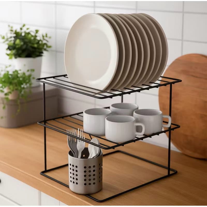 Suporte para Pratos Organizador de Armário 2 andares Aramado Cozinha
