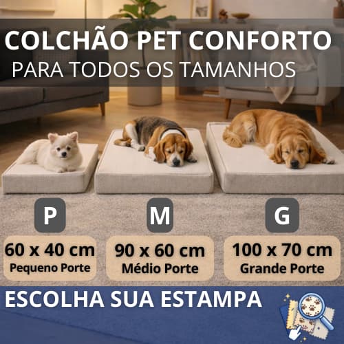 Colchão Pet Ortopédico D18 Cor Grafite com Tampo Impermeável para Cães e Gatos Tamanhos Personalizados