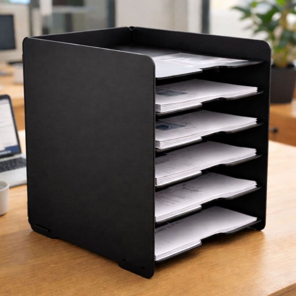 Suporte Organizador Documentos Folhas A4 Escritório Madeira