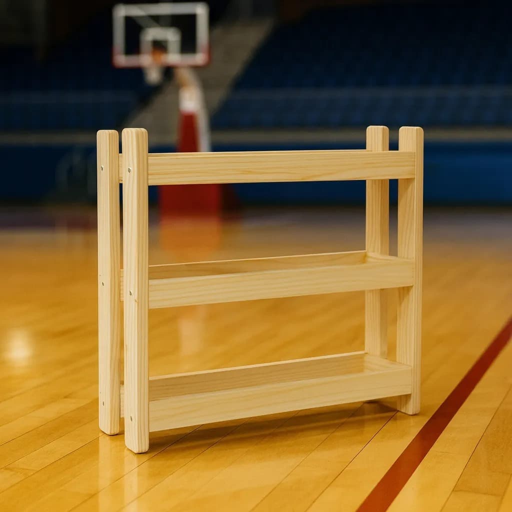 Organizador para Bolas em Madeira Pinus Natural Estrutura