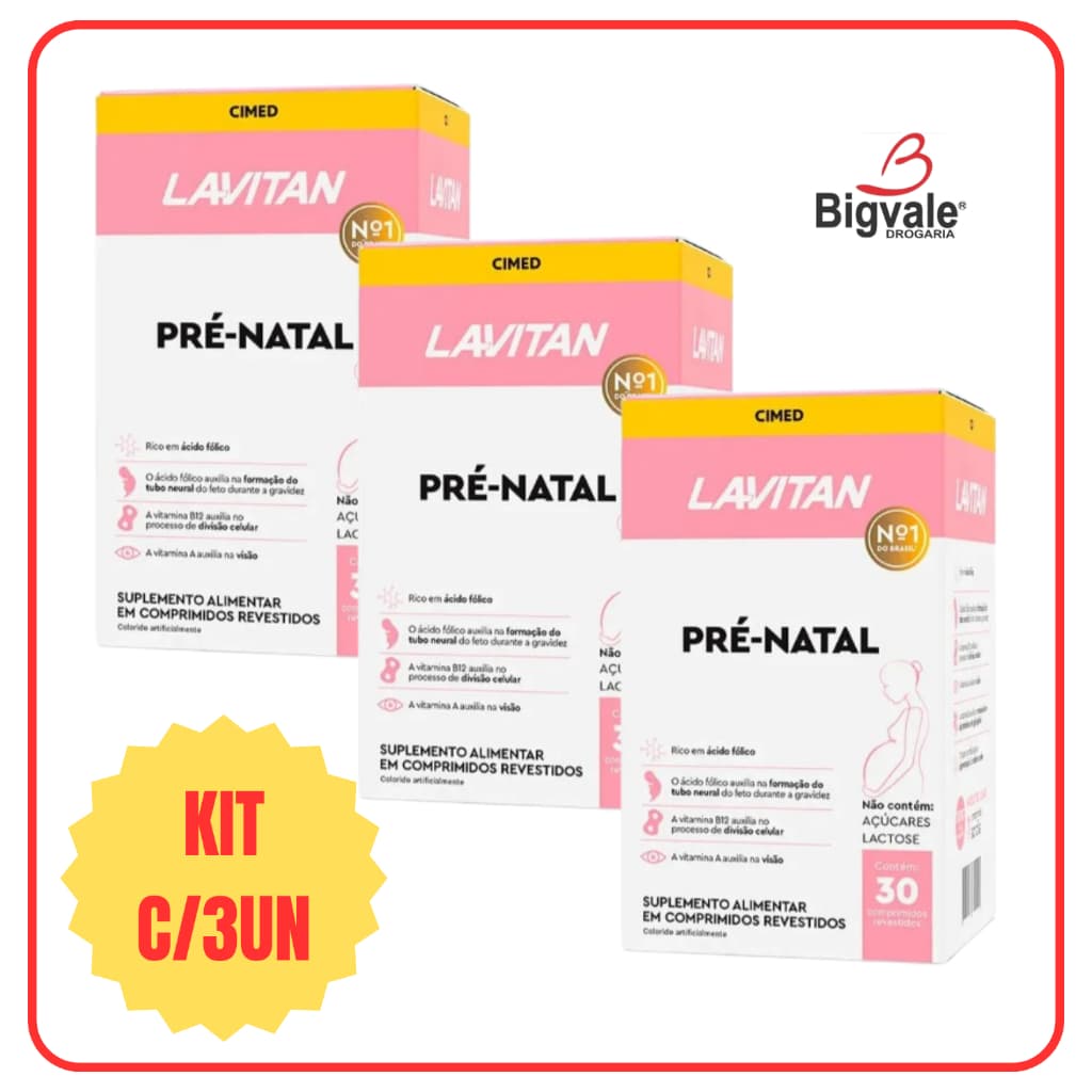 SUPLEMENTO ALIMENTAR LAVITAN PRE NATAL MULTI 30 CAPSULAS P/GESTANTES