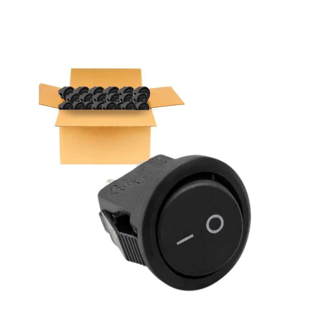 10pcs Mini Chave Gangorra Redonda Liga Desliga Tic Tac Preta Preto