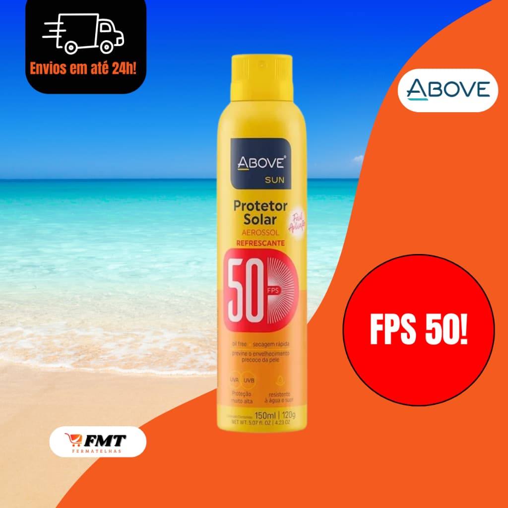 Protetor Solar Spray Aerossol Refrescante Above Fator 50 De 150ml