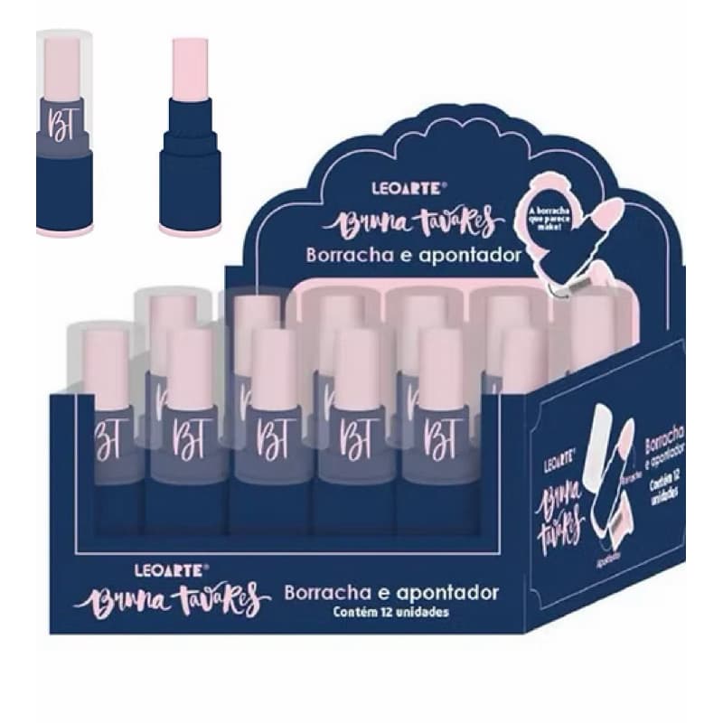 Apontador + Borracha em Formato de Batom - Bruna Tavares | LeoArte